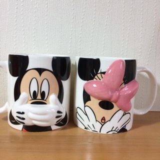 ディズニー(Disney)のミッキーマウス&ミニーマウス ペアマグカップ(キャラクターグッズ)