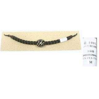 黒色の飾り玉付き　日本製・正絹・男性用の羽織紐　濃海松茶色　新品(和装小物)