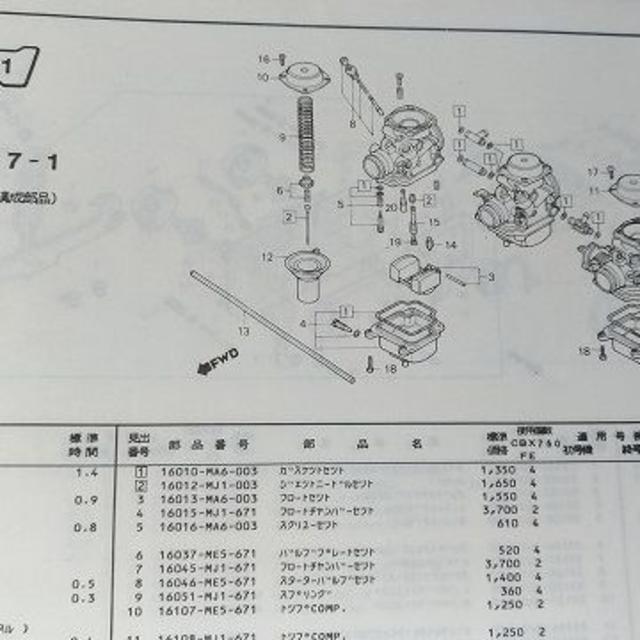 Cbx750fe パーツリスト 1版 パーツカタログの通販 By Infini S Shop ラクマ