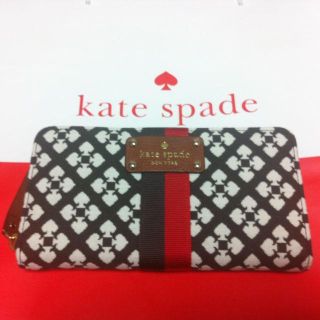 ケイトスペードニューヨーク(kate spade new york)のケイトスペード 長財布 スペード柄 茶(財布)