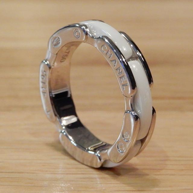 超美品 シャネル ウルトラリング 45 指輪 ホワイトセラミック 5号 J12