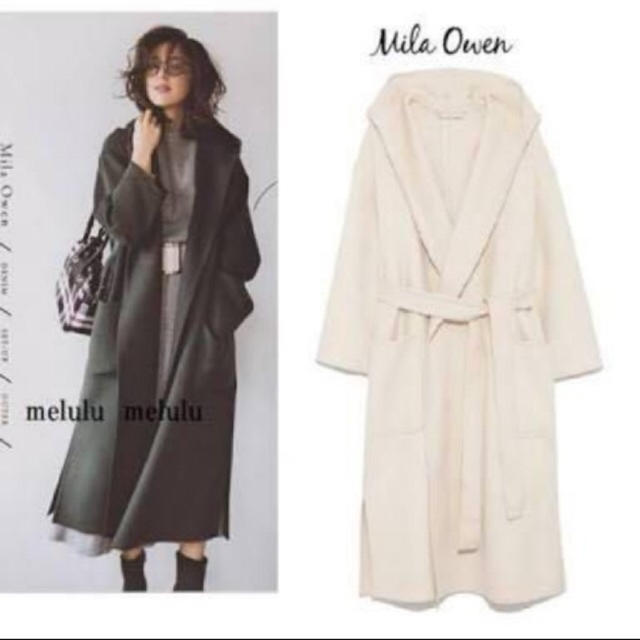 Mila Owen(ミラオーウェン)のミラオーウェン フードガウンコート レディースのジャケット/アウター(ロングコート)の商品写真
