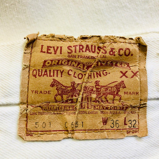 Levi’s  501 ホワイトジーンズ W36 Made in USA 3