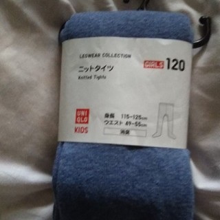 ユニクロ(UNIQLO)のユニクロ ニットタイツ ブルー 120(靴下/タイツ)