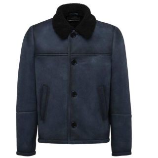 プラダ(PRADA)のプラダムートンジャケット!サイズ46♪PRADAレザーブルゾンｊｋｔ(Gジャン/デニムジャケット)