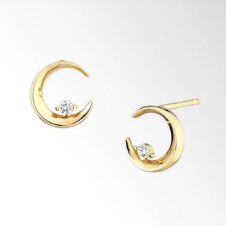 スタージュエリー(STAR JEWELRY)のムーンライト  ピアスYG18K×ダイヤモンド0.02ct(ピアス)