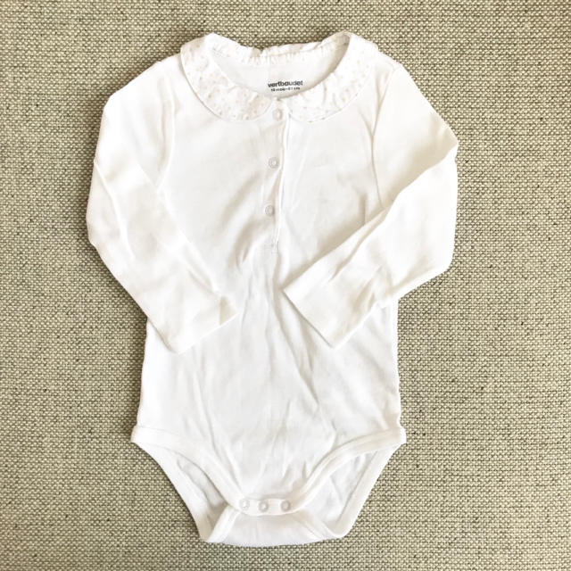 PETIT BATEAU(プチバトー)の【美品】フランスブランド vertbaudet 丸襟ロンパース 18m81cm キッズ/ベビー/マタニティのベビー服(~85cm)(ロンパース)の商品写真