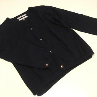 ザラキッズ(ZARA KIDS)のZARA girls クルーネックカーディガン 女の子 122cm ネイビー(カーディガン)