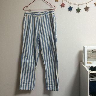 ダブルクローゼット(w closet)のストライプテーパードパンツ(クロップドパンツ)