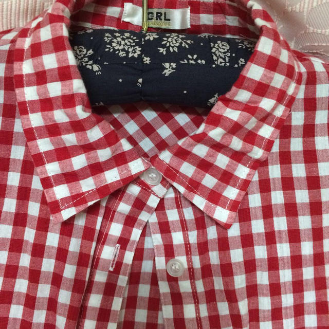 GRL(グレイル)の赤ギンガムチェックシャツ レディースのトップス(シャツ/ブラウス(長袖/七分))の商品写真