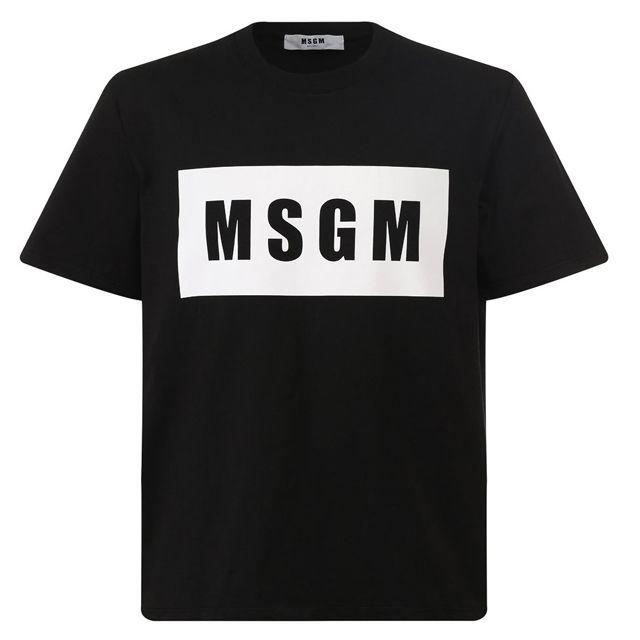 MSGM エムエスジーエム ボックスロゴプリントTシャツ BLK-XL
