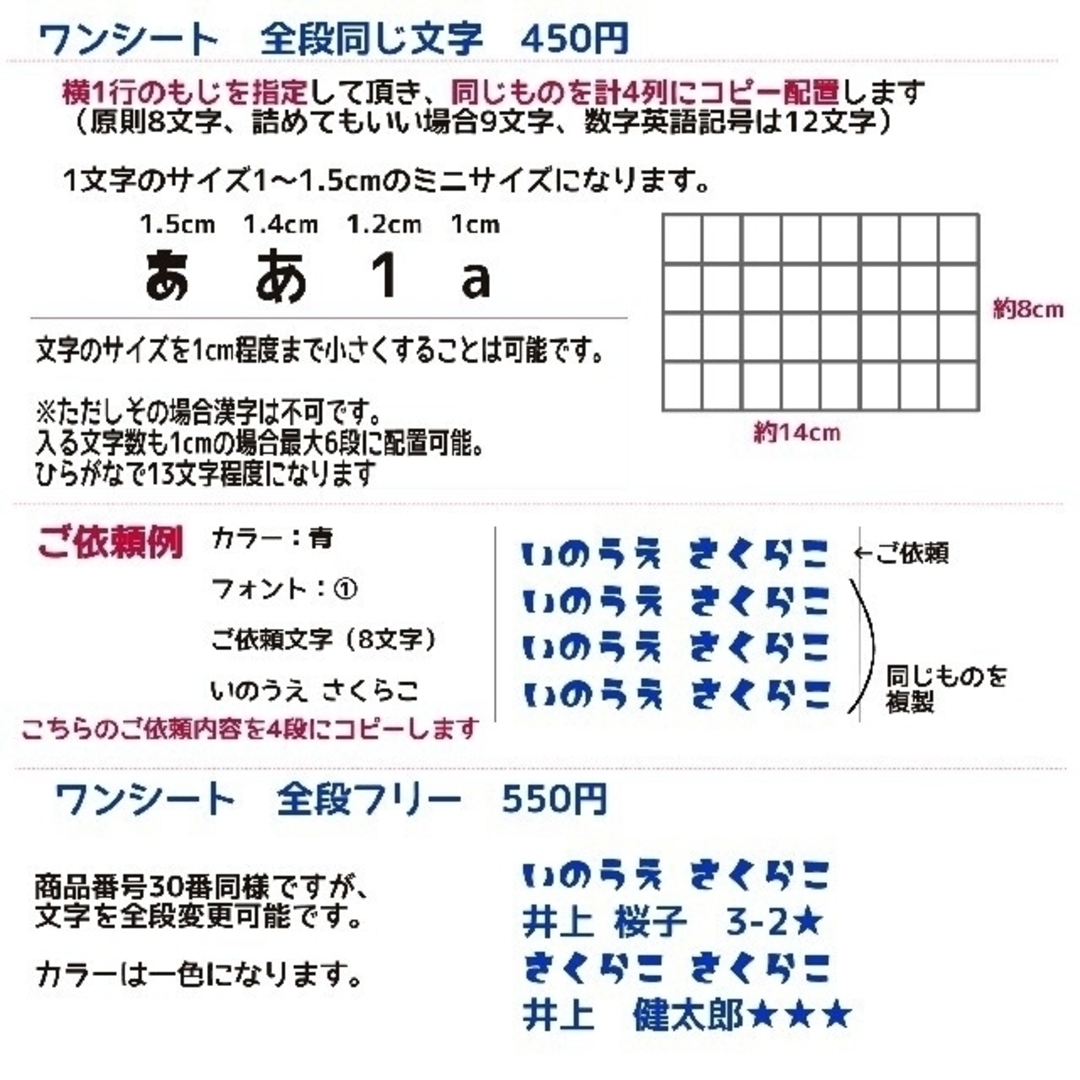 [オーダーページ]◆ワンシートワッペン(フロッキー&ラバー) ハンドメイドの素材/材料(各種パーツ)の商品写真