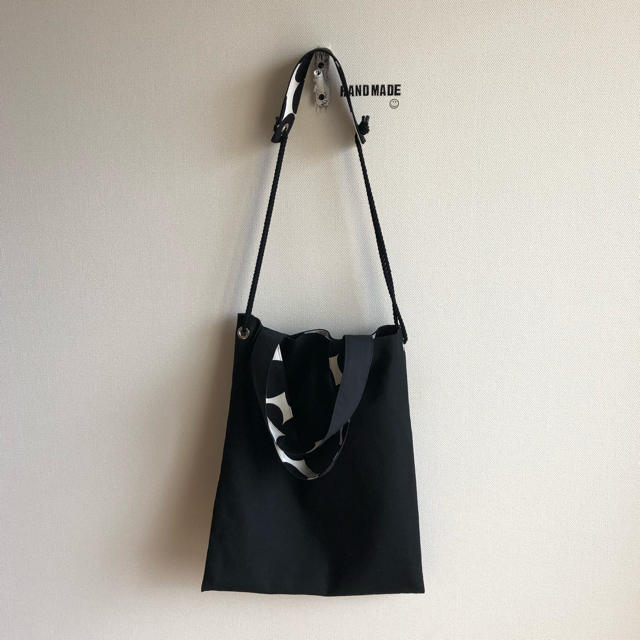 ハンドメイド   リバーシブルショルダー付き手提げバッグ ハンドメイドのファッション小物(バッグ)の商品写真