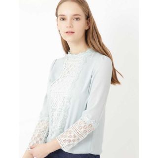 ジルスチュアート(JILLSTUART)の美品♪シンディレースコンビブラウス グリーン(シャツ/ブラウス(長袖/七分))