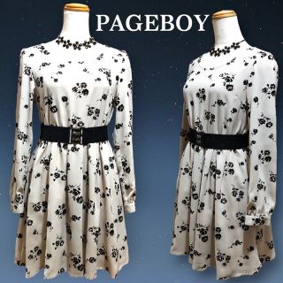 ページボーイ(PAGEBOY)のPAGEBOY ページボーイ 花柄 膝丈 長袖 ワンピース(ミニワンピース)