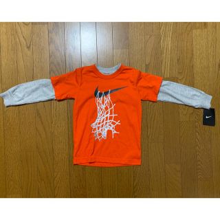 ナイキ(NIKE)の新品未使用 ナイキ 重ね着風ロングTシャツ オレンジ(Tシャツ/カットソー)