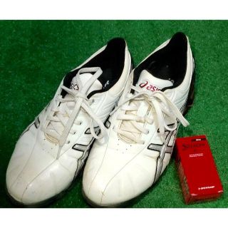 アシックス(asics)のアシックス　ゴルフシューズ：中古 25.5cm：おまけ（ゴルフボール）付き(シューズ)