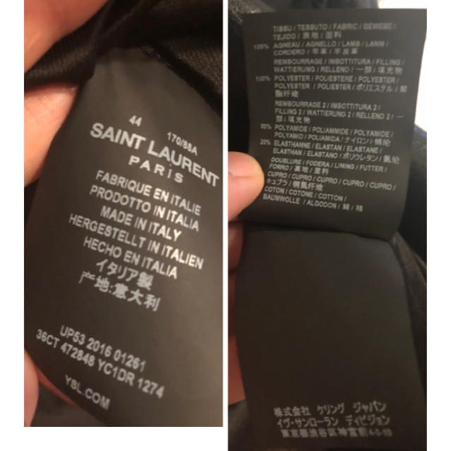 Saint Laurent(サンローラン)のm.p様専用！定価110万位サンローラン バッチ ライダース 新品 付属品全て有 メンズのジャケット/アウター(ライダースジャケット)の商品写真