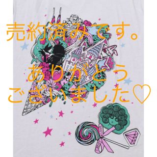 スカラー(ScoLar)のScoLar スカラー  メルヘンスイーツTシャツ チュニック グレー(Tシャツ(半袖/袖なし))