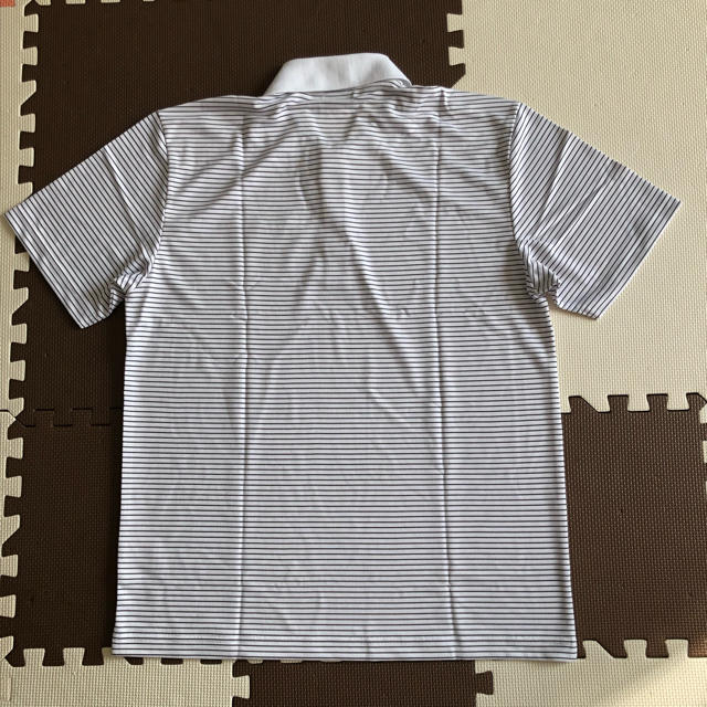 Kasco(キャスコ)の未使用 キャスコ KASCO ポロシャツ 半袖 ボーダー 茶 白 L メンズのトップス(ポロシャツ)の商品写真