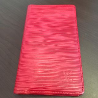 ルイヴィトン(LOUIS VUITTON)のLOUIS VUITTON エピ 手帳カバー 差込式 赤(名刺入れ/定期入れ)