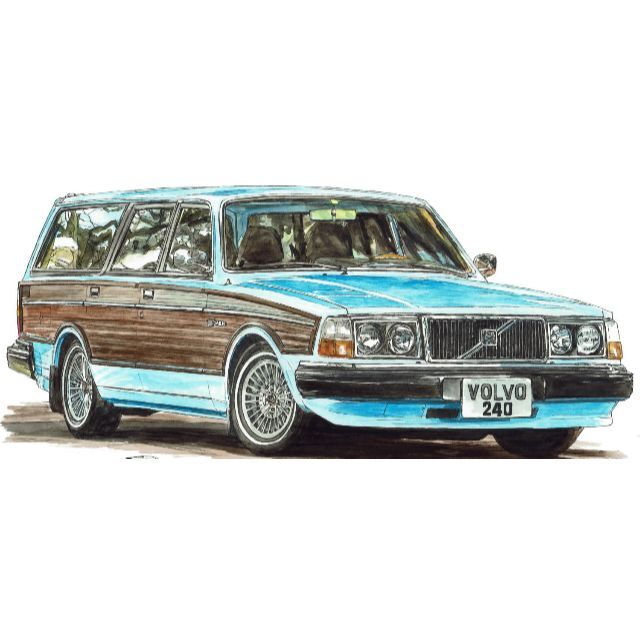 Volvo - GC-1067ボルボV60/240 SW限定版画直筆サイン額装○作家 Volvo - GC-1067ボルボV60/240 SW限定版画直筆サイン額装○作家