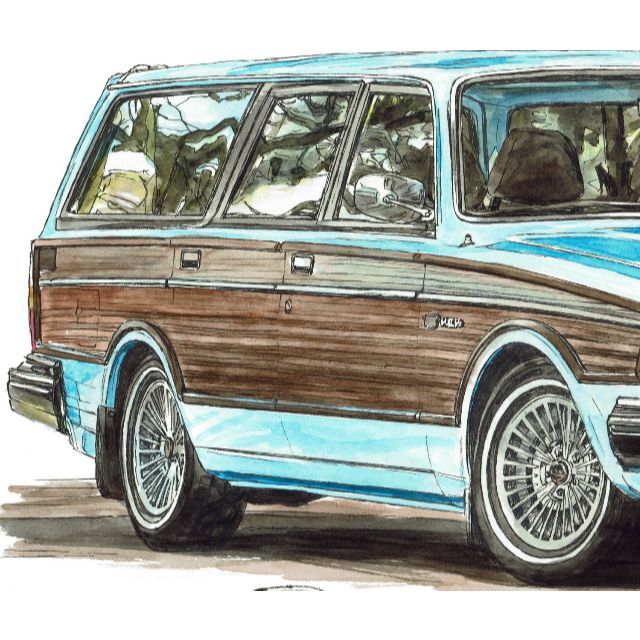 Volvo - GC-1067ボルボV60/240 SW限定版画直筆サイン額装○作家 Volvo - GC-1067ボルボV60/240 SW限定版画直筆サイン額装○作家