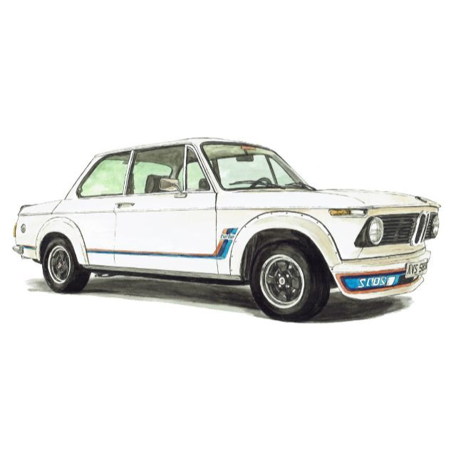 BMW(ビーエムダブリュー)のGC-1070 BMW 325i/2002限定版画直筆サイン額装●作家平右ヱ門 エンタメ/ホビーの美術品/アンティーク(版画)の商品写真