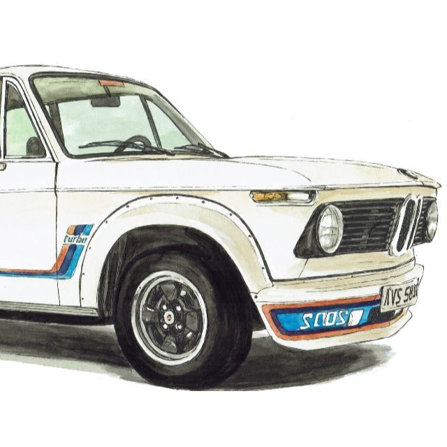GC-1070 BMW 325i/2002限定版画直筆サイン額装●作家平右ヱ門 8