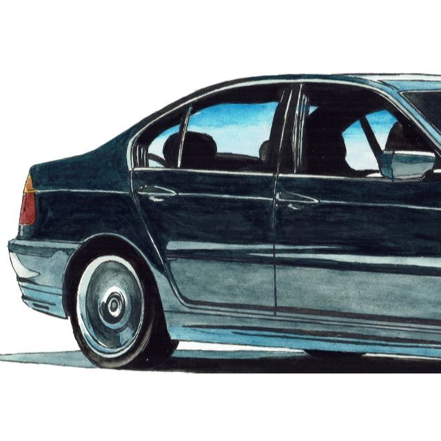 GC-1070 BMW 325i/2002限定版画直筆サイン額装●作家平右ヱ門 3