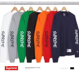 シュプリーム(Supreme)のsupreme×champion 袖ロンT Sサイズ(Tシャツ/カットソー(七分/長袖))