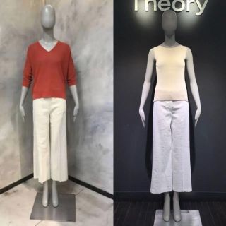 theory - セオリー リネン混クランチワイドパンツ サンドベージュの通販｜ラクマ