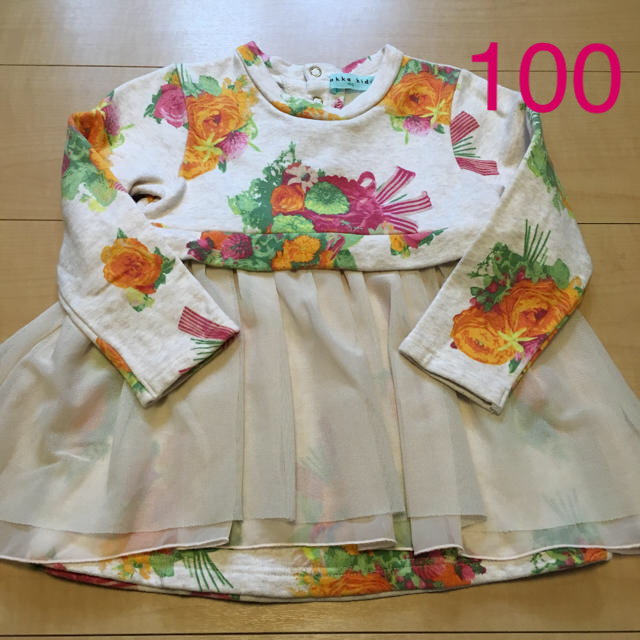 hakka kids(ハッカキッズ)のハッカキッズ  花柄トップス100サイズ キッズ/ベビー/マタニティのキッズ服女の子用(90cm~)(Tシャツ/カットソー)の商品写真