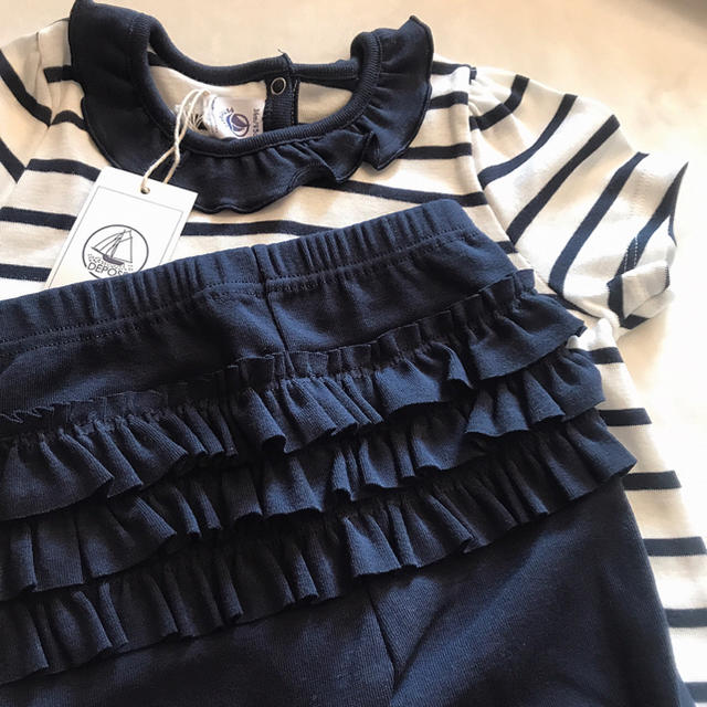 PETIT BATEAU(プチバトー)のプチバトー 19SS マリニエール&カルソン 36m 新品 キッズ/ベビー/マタニティのキッズ服女の子用(90cm~)(ワンピース)の商品写真