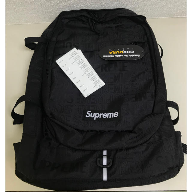 レシートコピー付き 19ss supreme backpack バックパック 黒