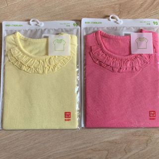 ユニクロ(UNIQLO)のユニクロ フリルクールネックT半袖90(Tシャツ/カットソー)