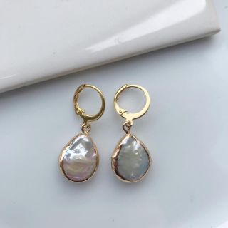 シンプル ゴールド×バロックパール ピアス イヤリング(ピアス)