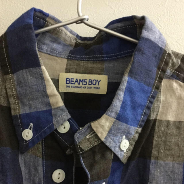 BEAMS BOY(ビームスボーイ)のbeams boy チェック シャツ ブルー 半袖 レディースのトップス(シャツ/ブラウス(半袖/袖なし))の商品写真