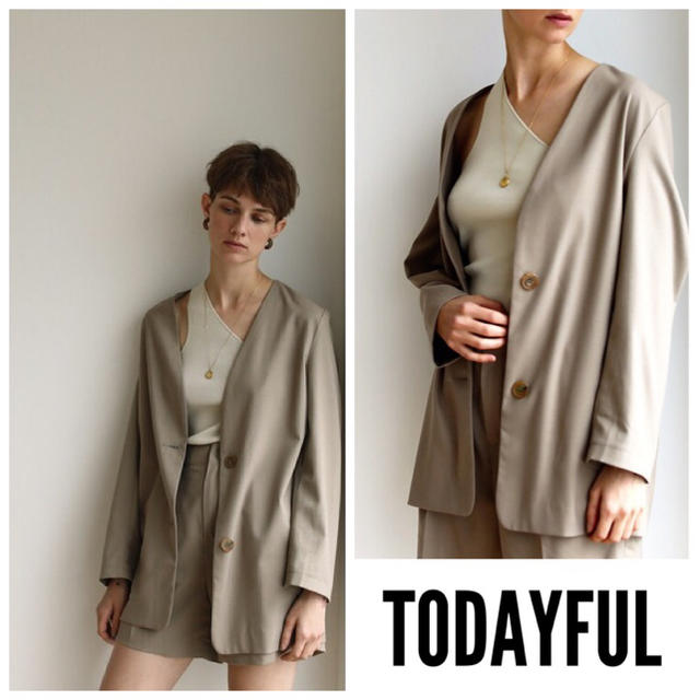 【新品タグ付き】TODAYFUL Collarless Over Jacket