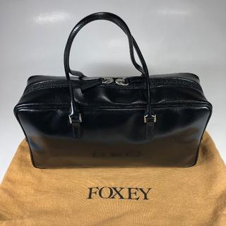 フォクシー(FOXEY)のフォクシー レザーミニボストン 黒 保存袋付(ハンドバッグ)