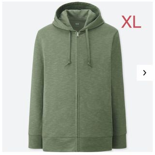 ユニクロ(UNIQLO)のユニクロ MEN エアリズム フルジップパーカ XLサイズ／グリーン 新品！(パーカー)