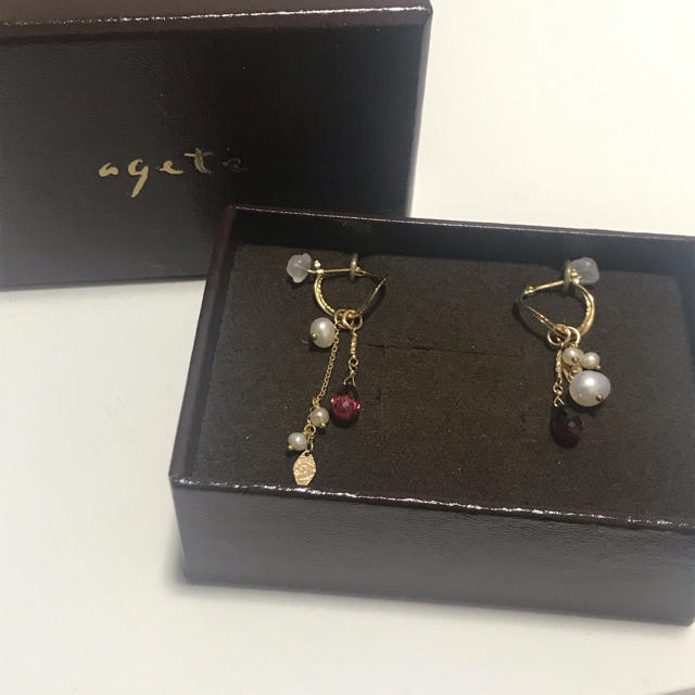 アガット ピアス K18 アガット ピアス K18