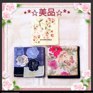 ジュンコシマダ(JUNKO SHIMADA)の【美品♡3点セット】ハンカチ♡花柄♡綺麗♡かわいい♡ラメ入り♡(ハンカチ)