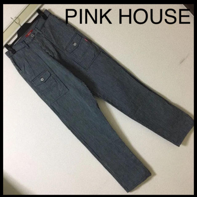 ◆PINK HOUSE ピンクハウス◆ヒッコリー デニム ベイカー パンツ M