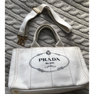 プラダ(PRADA)の定価12万程度 PRADA プラダ カナパ 貴重なオフホワイト 美品(トートバッグ)