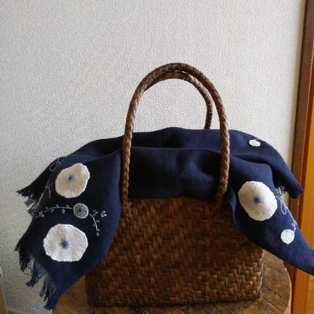 山葡萄カゴバックカバー　ミナペルホネンハンドメイド