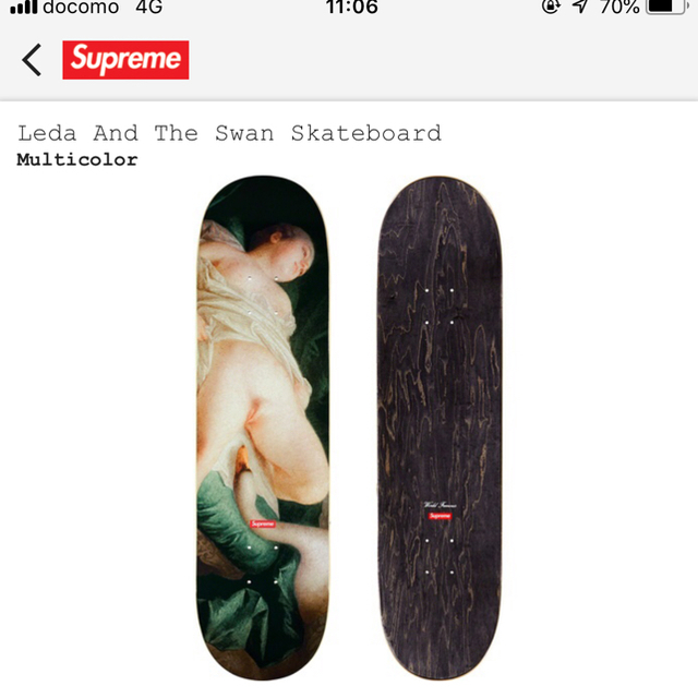 Supreme Leda And Swan Skateboard