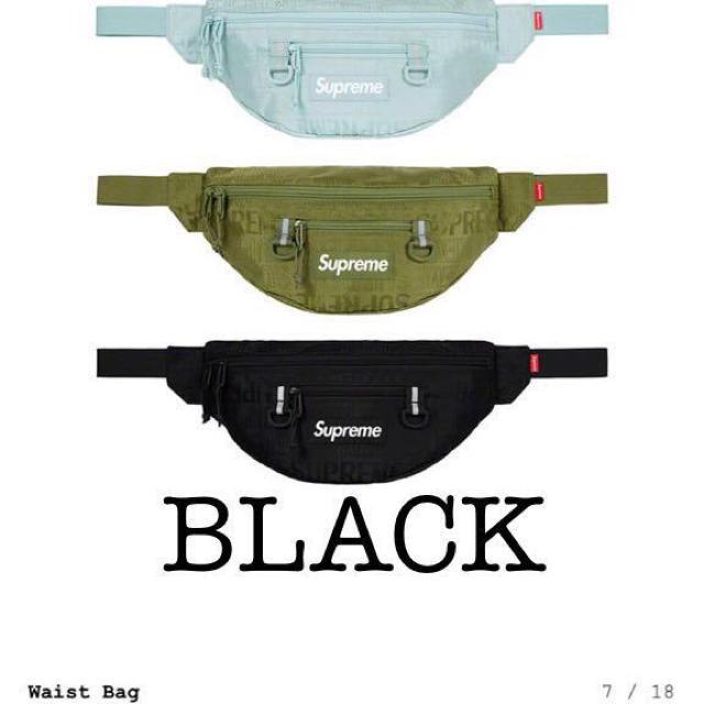 supreme Waist Bag ブラック19SS 1
