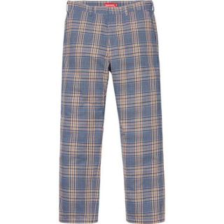 シュプリーム(Supreme)の32 Blue Plaid Supreme Work Pant 2019ss(ワークパンツ/カーゴパンツ)