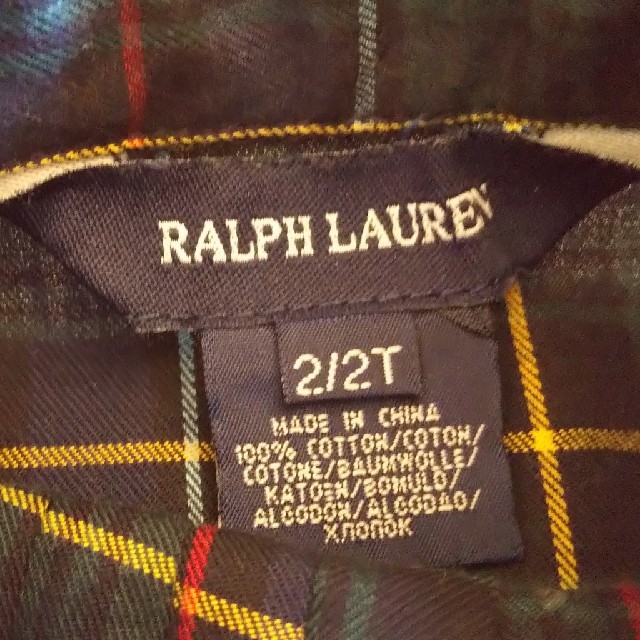 Ralph Lauren(ラルフローレン)の美品 RALPH LAUREN チェックワンピース 2T キッズ/ベビー/マタニティのキッズ服女の子用(90cm~)(ワンピース)の商品写真